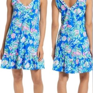 Lilly Pulitzer Camila Floral-Printed Cotton Minidress L